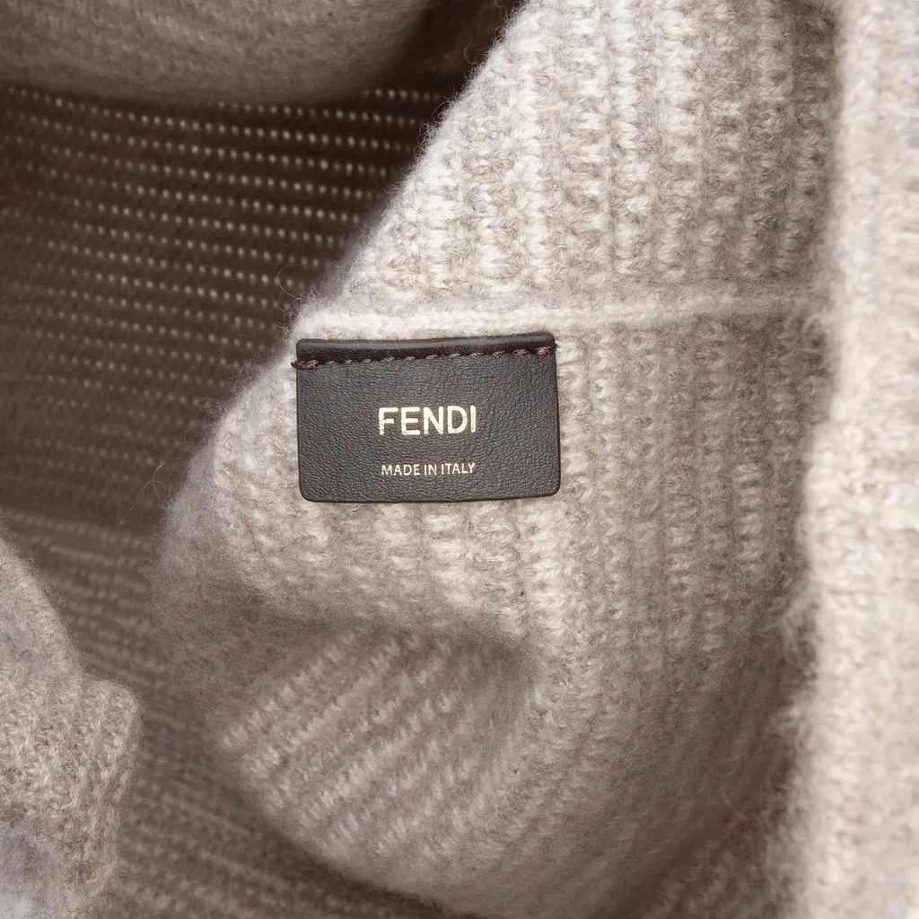 Fendi Large Zucca Cashmere Shopper Tote Brown Very good - Box View