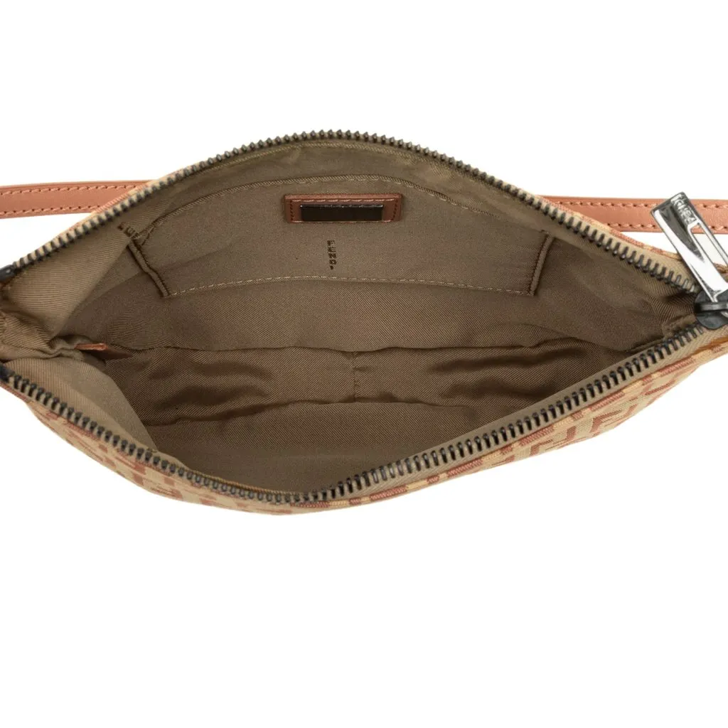 Fendi Zucchino Canvas Hobo Beige Canvas Good - Model View