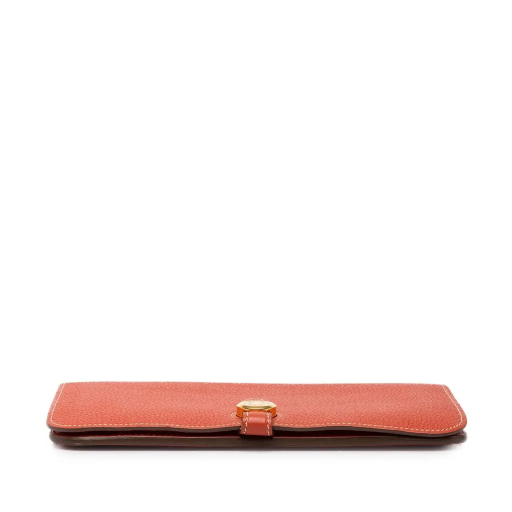 Hermès Togo Dogon Duo Wallet GM Orange Leather Very good - Inside View