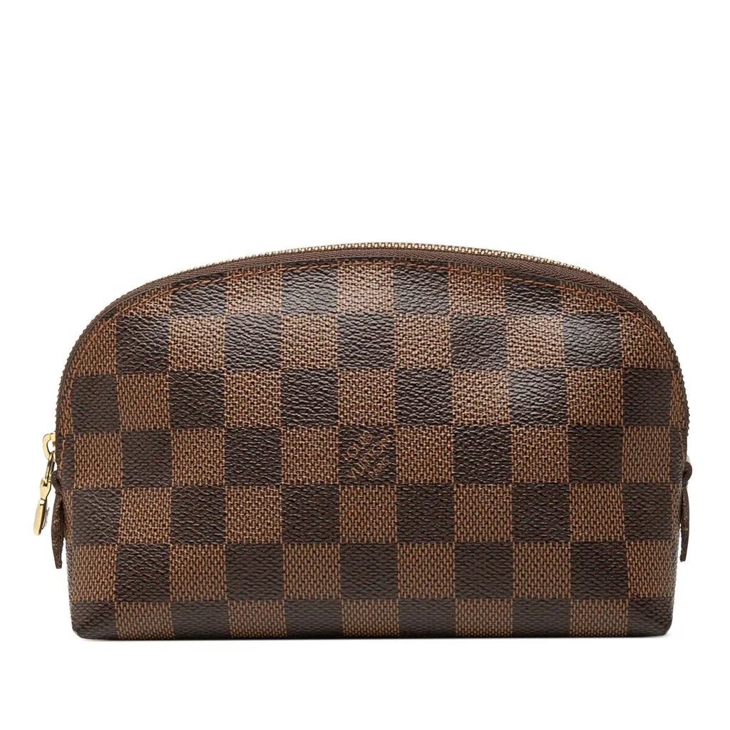 Louis Vuitton Damier Ebene Cosmetic Pouch PM Brown Very good - Front View