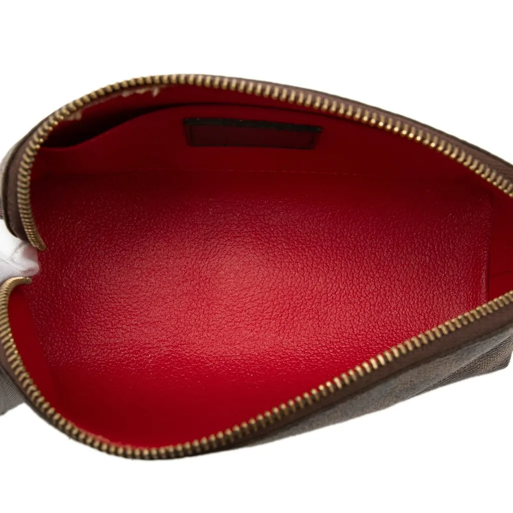 Louis Vuitton Damier Ebene Cosmetic Pouch PM Brown Very good - Model View