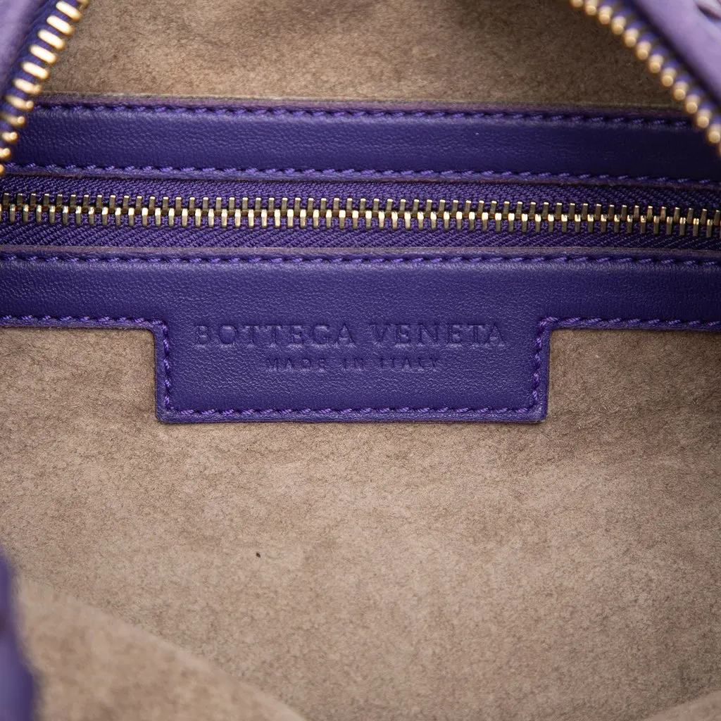 Bottega Veneta Small Nappa Intrecciato Veneta Hobo Purple Leather Very good - Box View