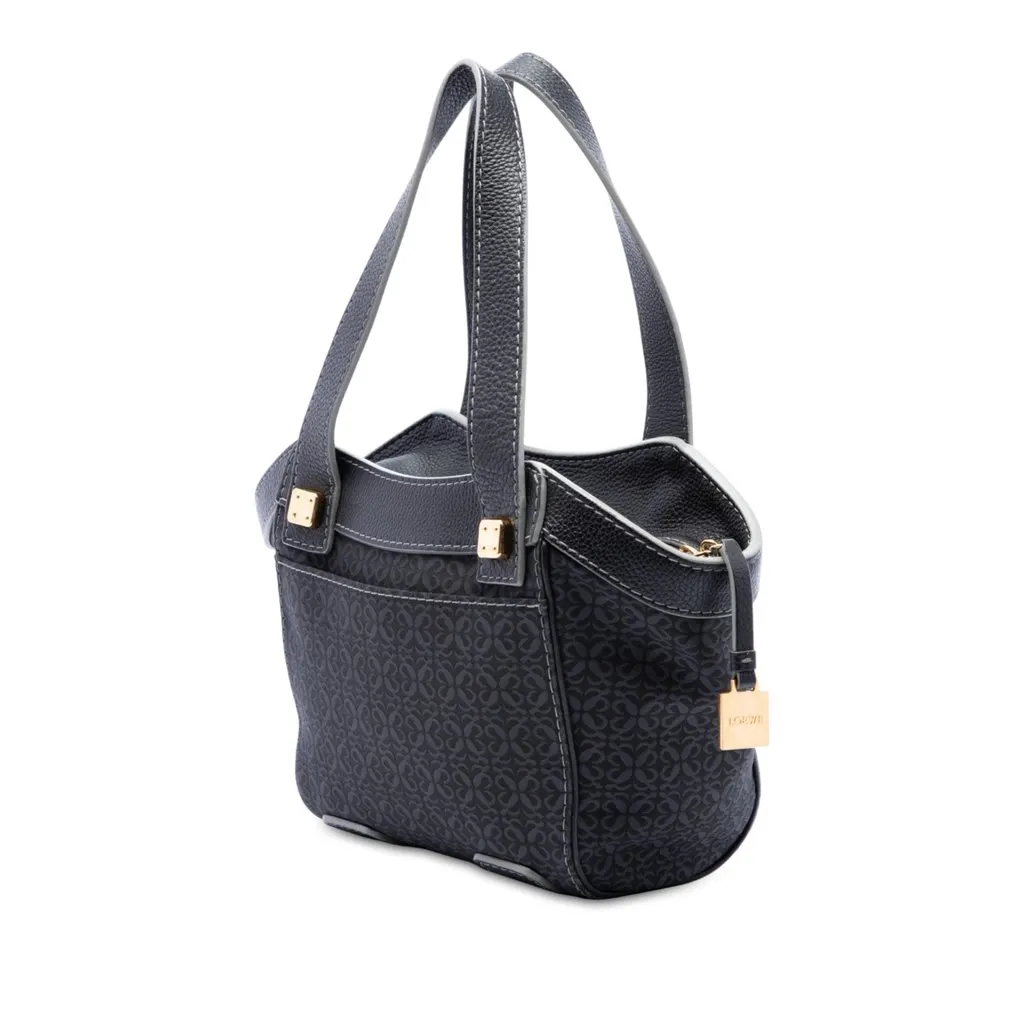 Loewe Anagram Canvas Tote Black Canvas Very good - Back View