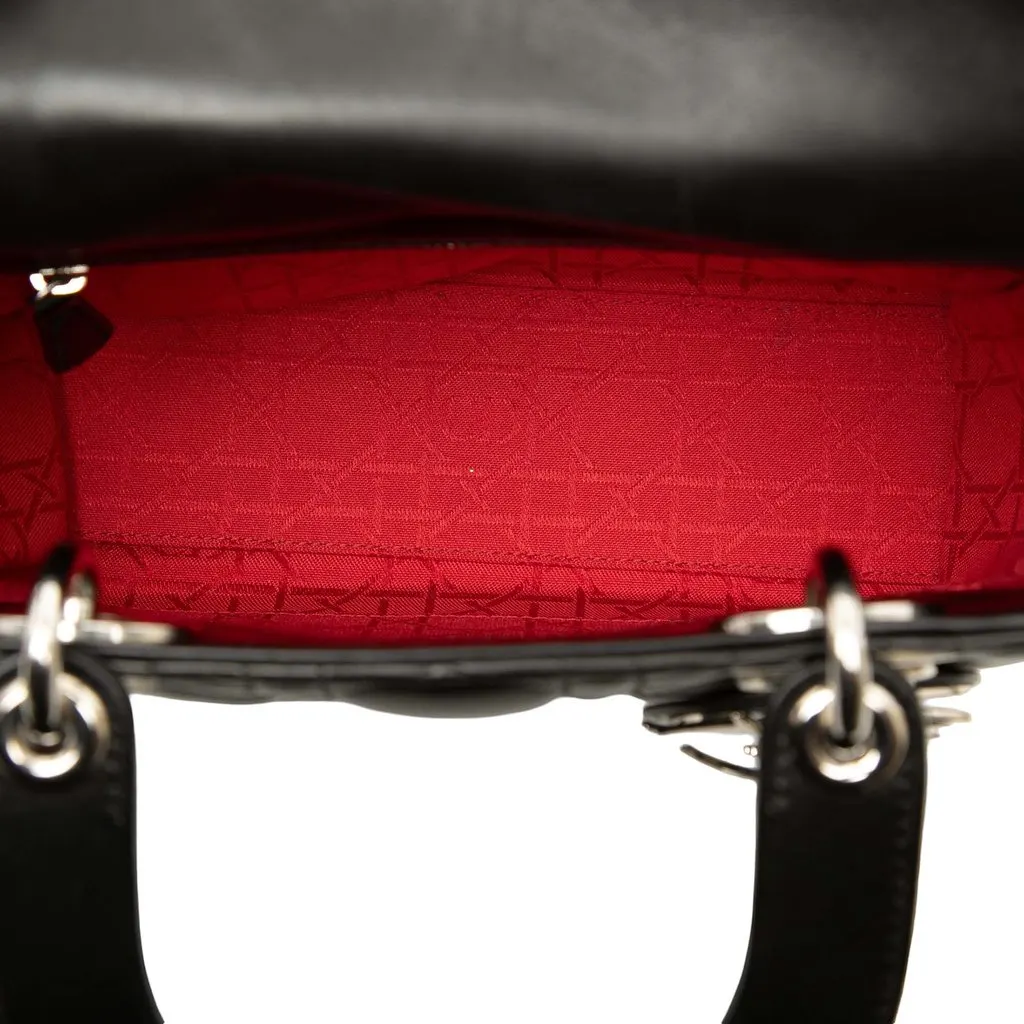 Dior Small Lambskin Cannage My ABCDior Lady Dior Black Leather Very good - Model View