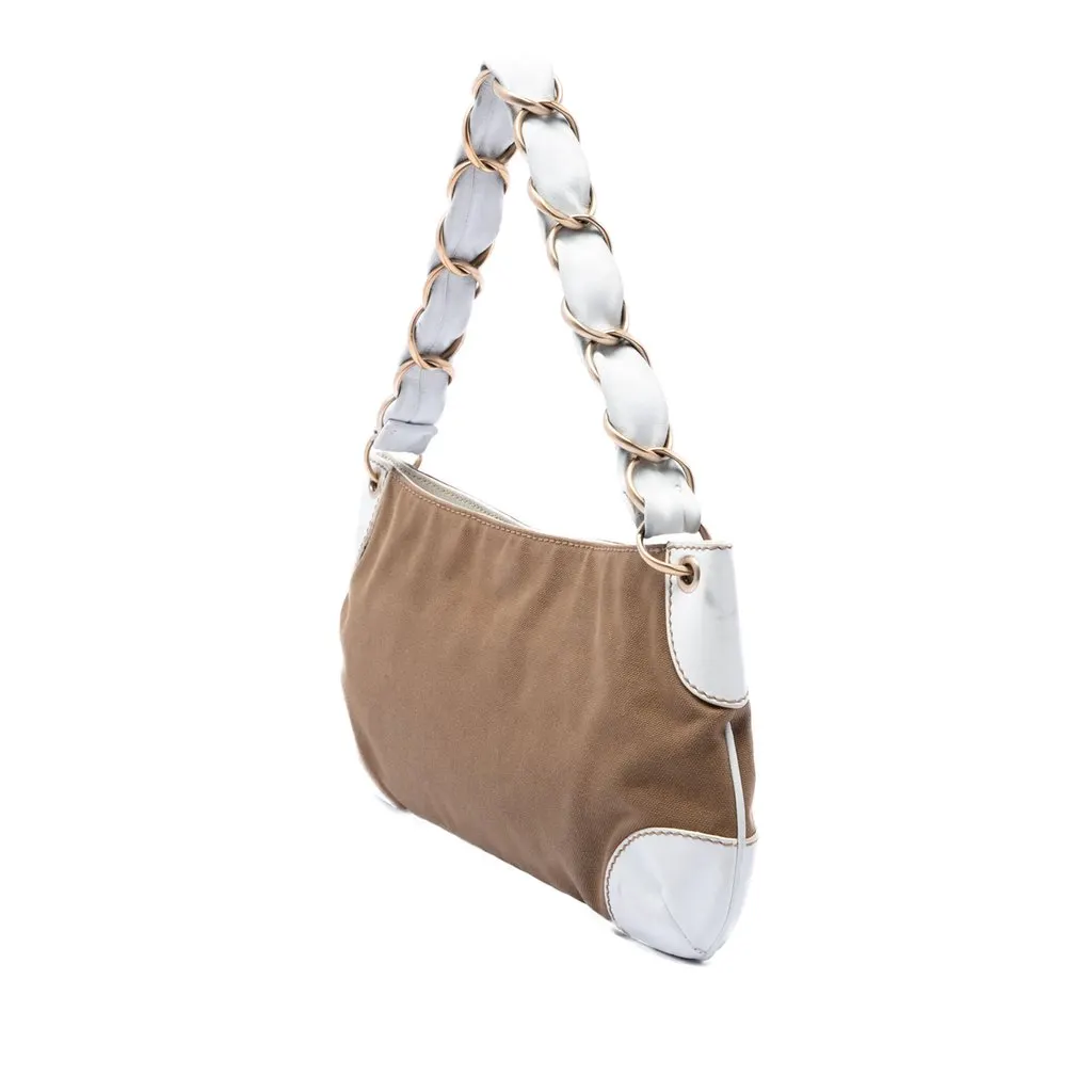 Chanel Canvas Olsen Shoulder Bag Brown Very good - Back View