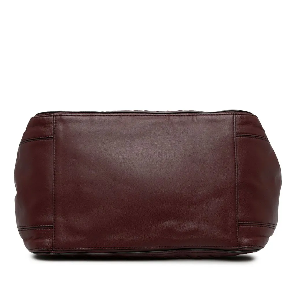 Bottega Veneta Nappa Intrecciato Accordion Chain Tote Red Leather Very good - Inside View
