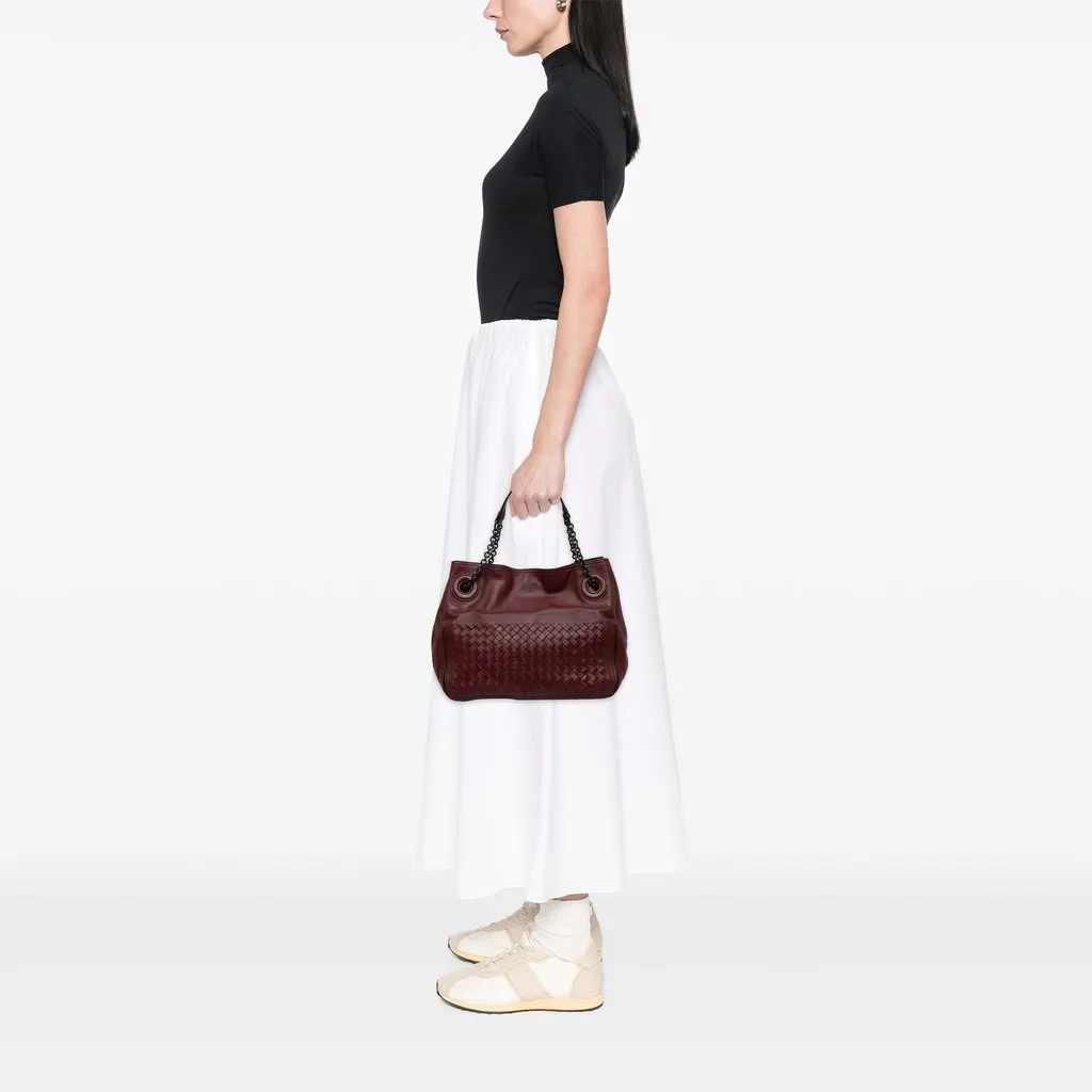 Bottega Veneta Nappa Intrecciato Accordion Chain Tote Red Leather Very good - Box View