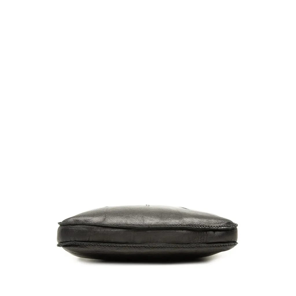 Hermès Lambskin Toudou Crossbody Black Leather Good - Inside View