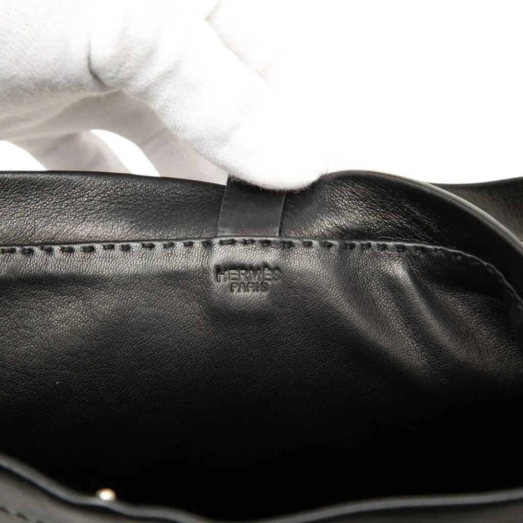 Hermès Lambskin Toudou Crossbody Black Leather Good - Box View