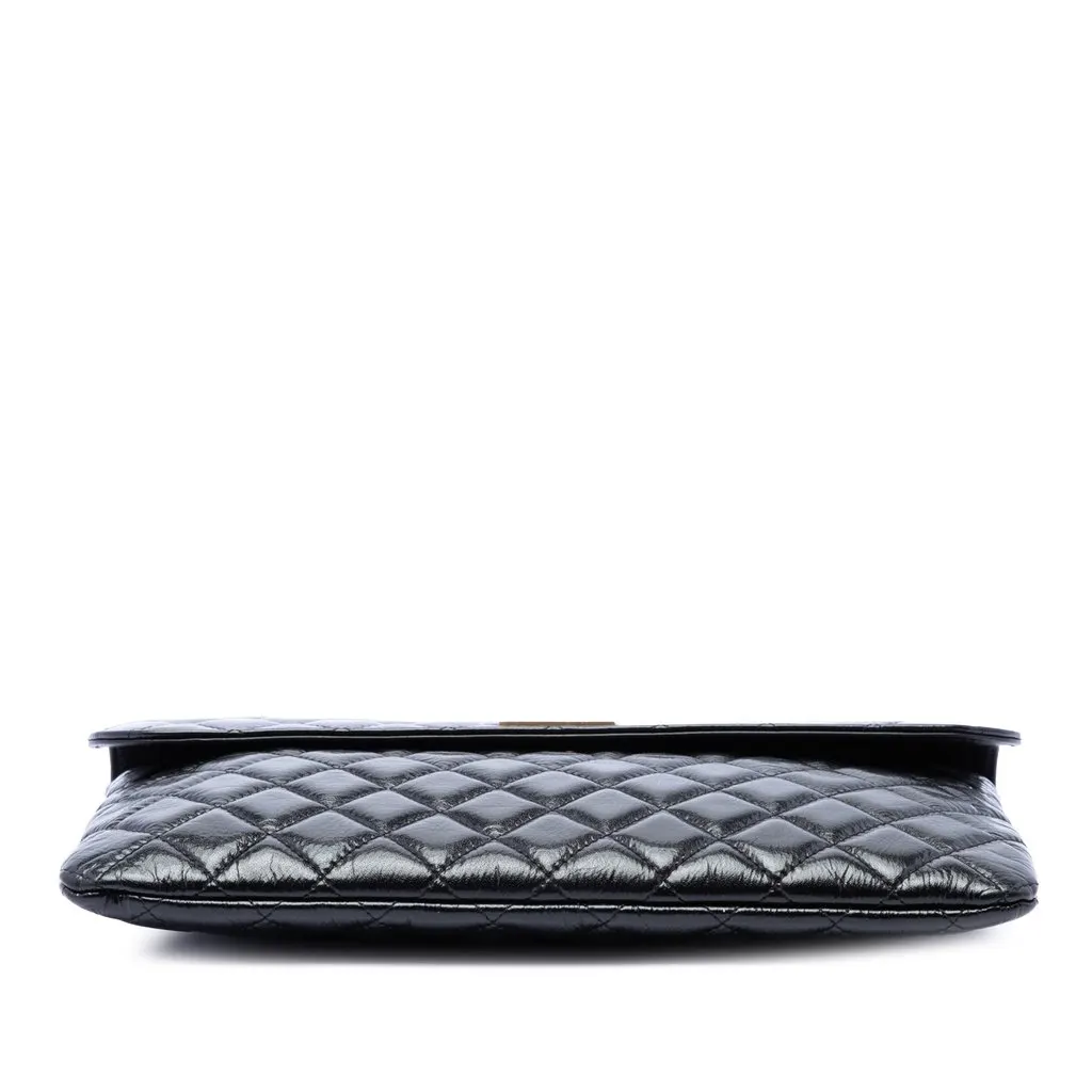Chanel CC Quilted Patent Flap Clutch Black Leather Very good - Inside View