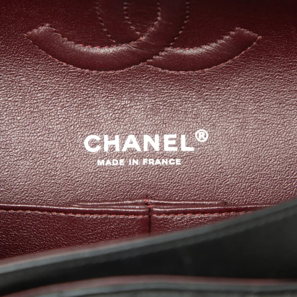 Chanel Medium Classic Lambskin Double Flap Black Leather Very good - Box View