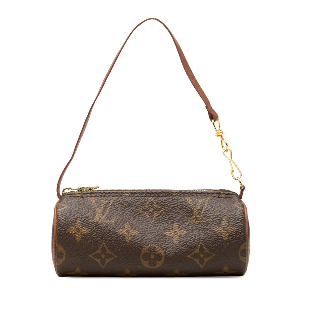 Louis Vuitton Monogram Papillon Pochette Brown Canvas Good - Front View