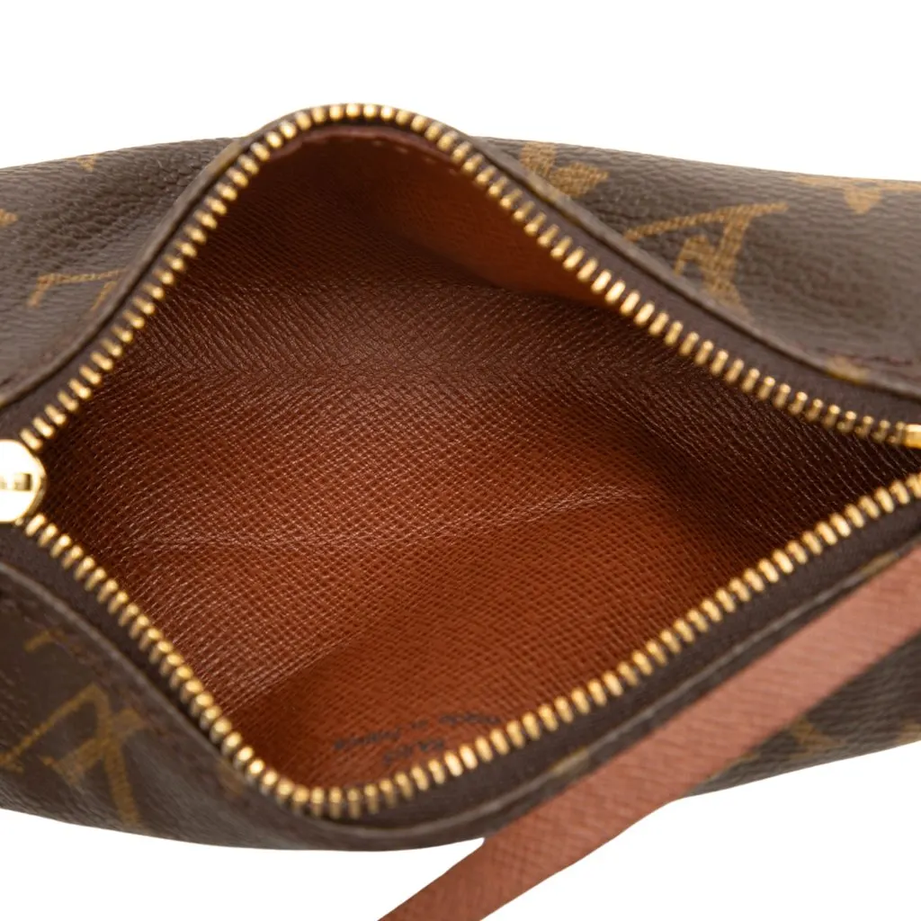 Louis Vuitton Monogram Papillon Pochette Brown Canvas Good - Model View