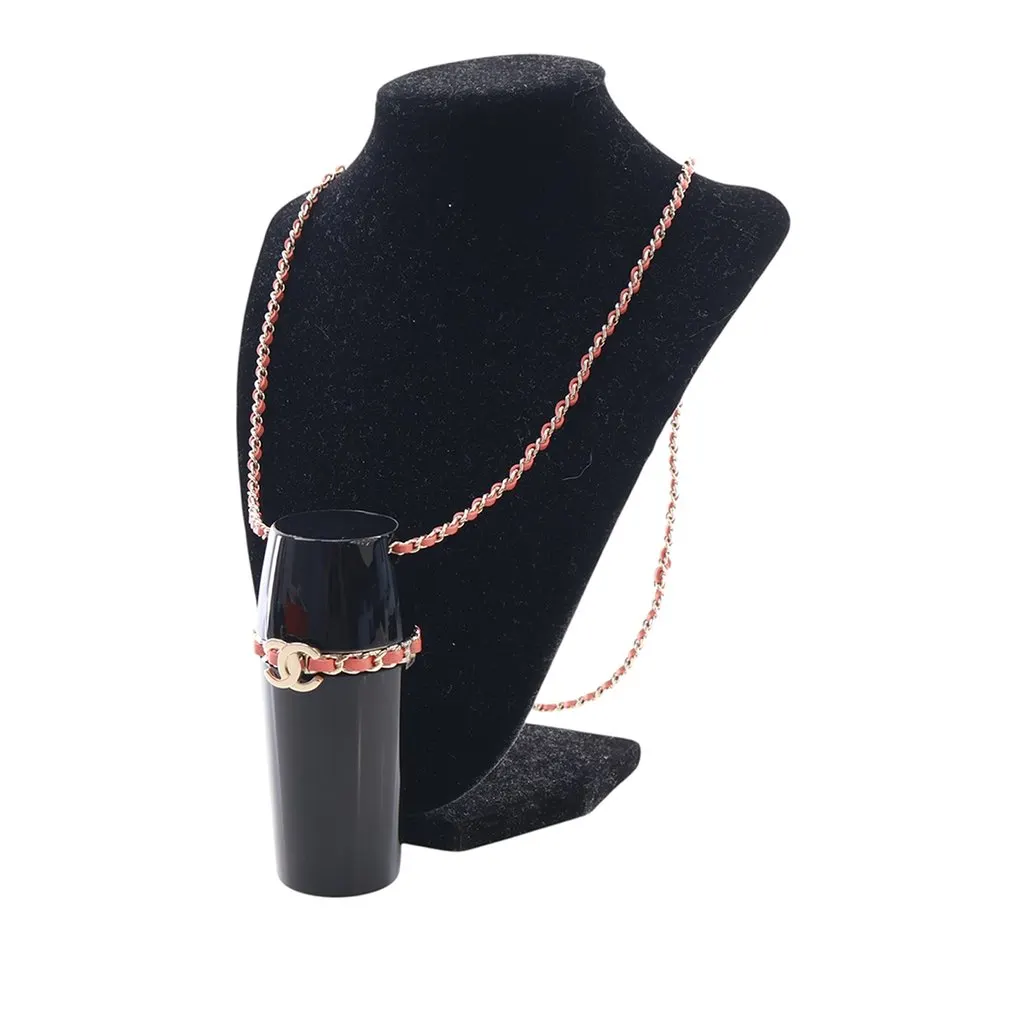 Chanel Lucite Lipstick Case On Chain Black Plastic Very good - Inside View