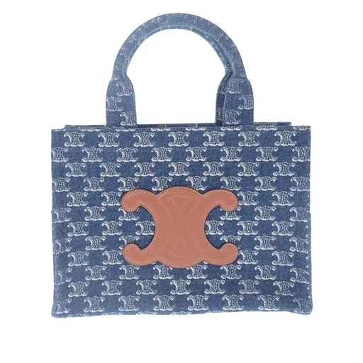 Celine Small Denim Triomphe Cabas Thais Tote