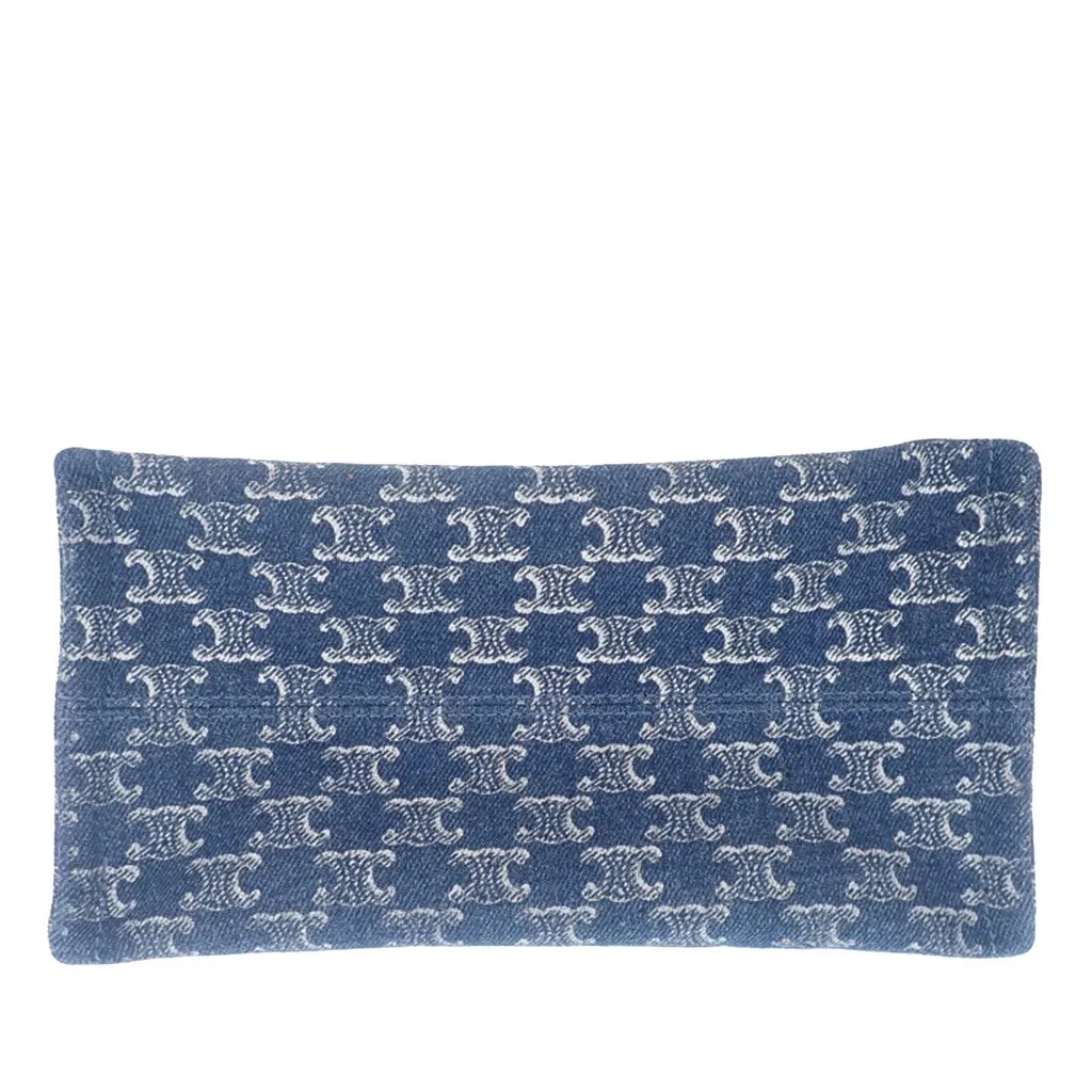 Celine Small Denim Triomphe Cabas Thais Tote Blue Very good - Inside View