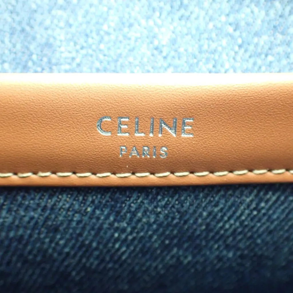 Celine Small Denim Triomphe Cabas Thais Tote Blue Very good - Box View