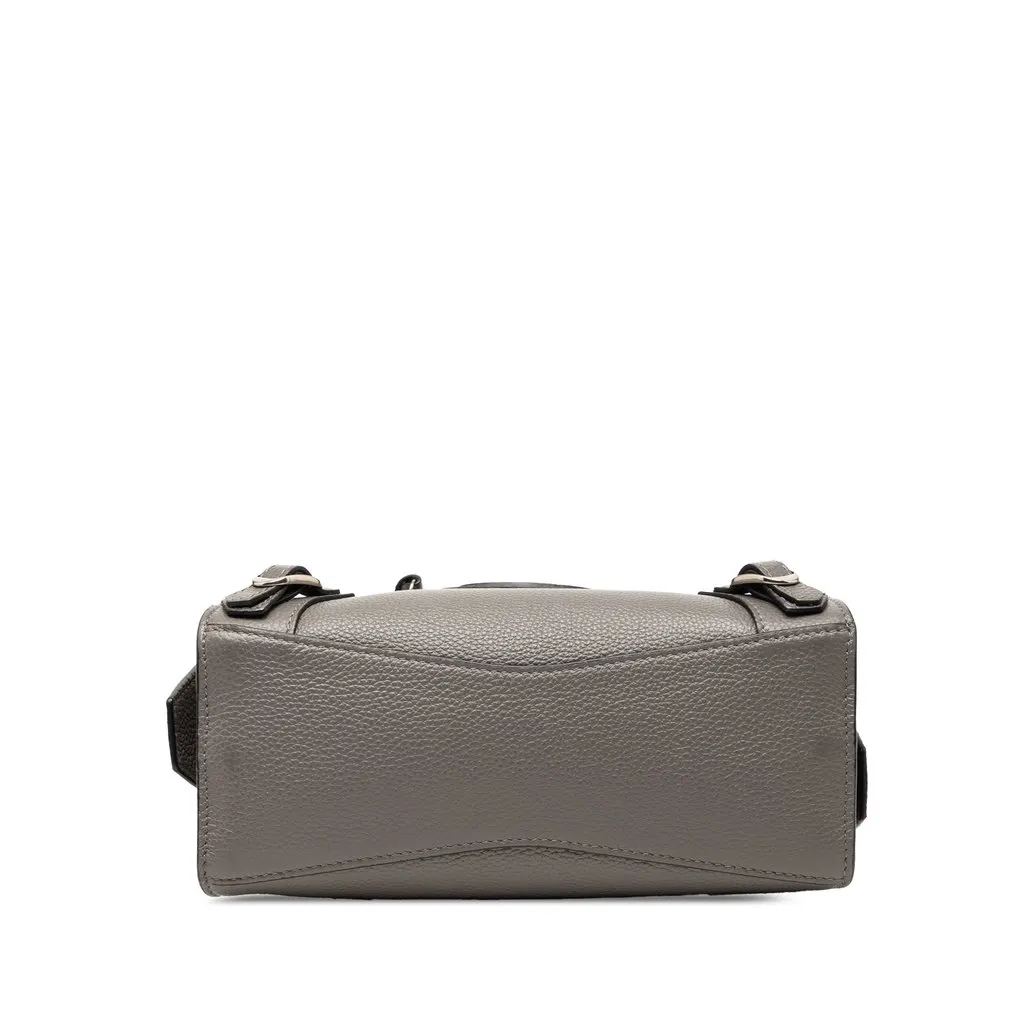 Balenciaga Mini Grained Calfskin Motocross Neo Classic City Satchel Green Leather Very good - Inside View
