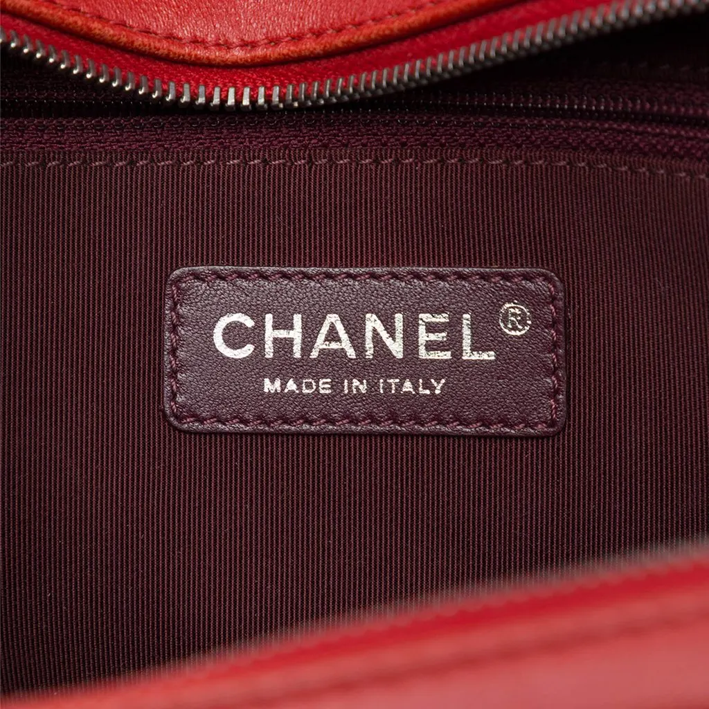 Chanel Small Quilted Lambskin Coco Boy Camera Bag Red Leather Good - Box View