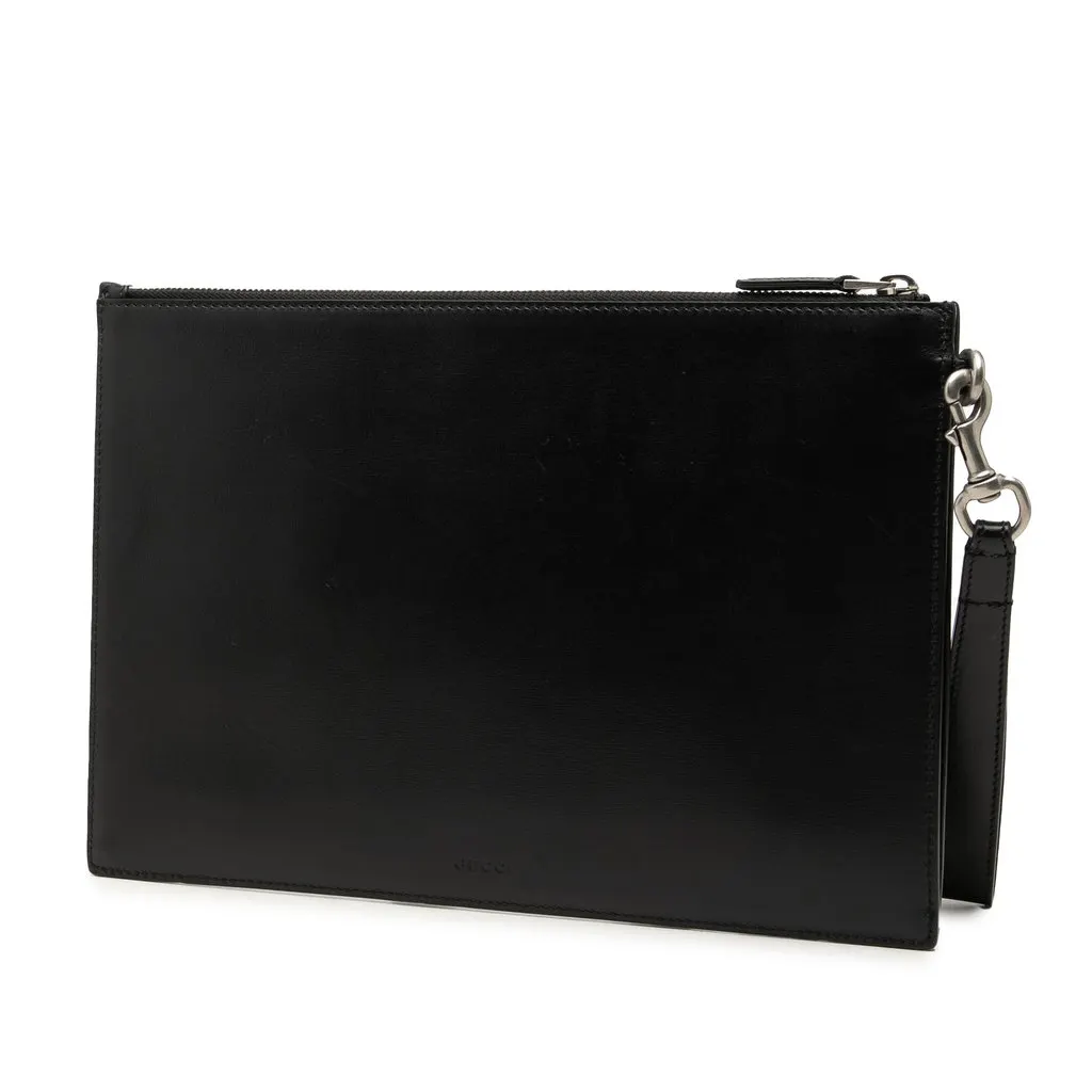 Gucci GG Marmont Calfskin Clutch Black Leather Very good - Back View