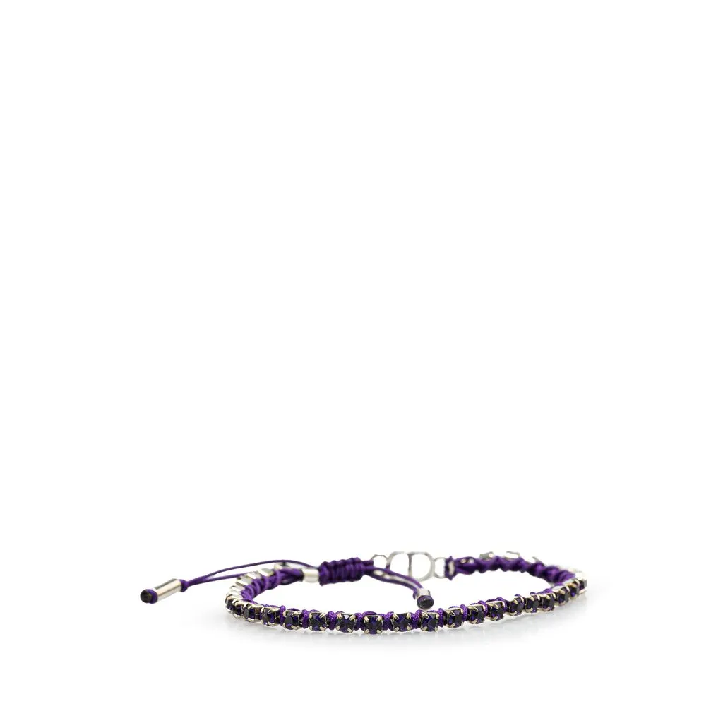 Dior Palladium Plated Crystal Technical Rope Adjustable Bracelet Silver Metal Very good - Inside View