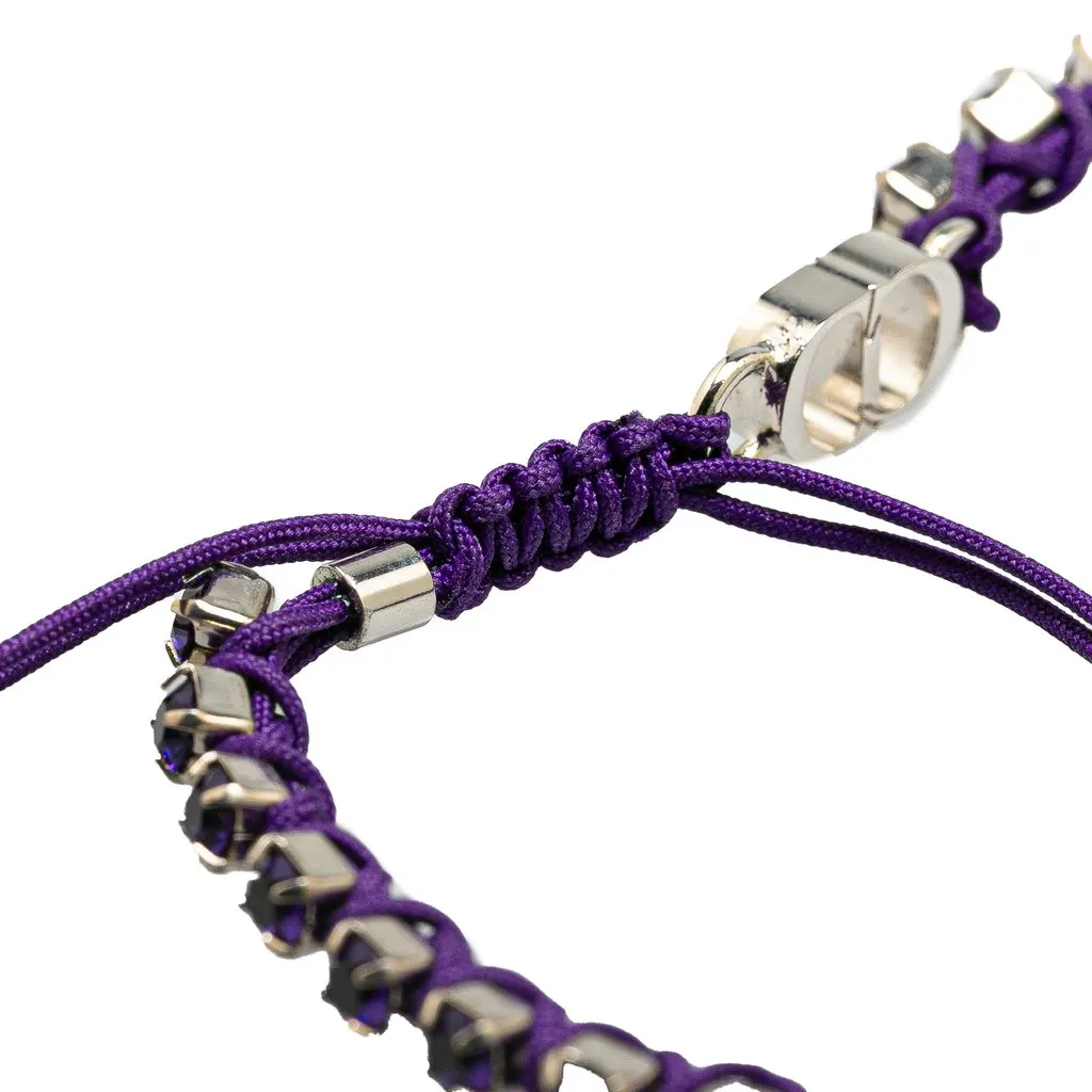 Dior Palladium Plated Crystal Technical Rope Adjustable Bracelet Silver Metal Very good - Model View