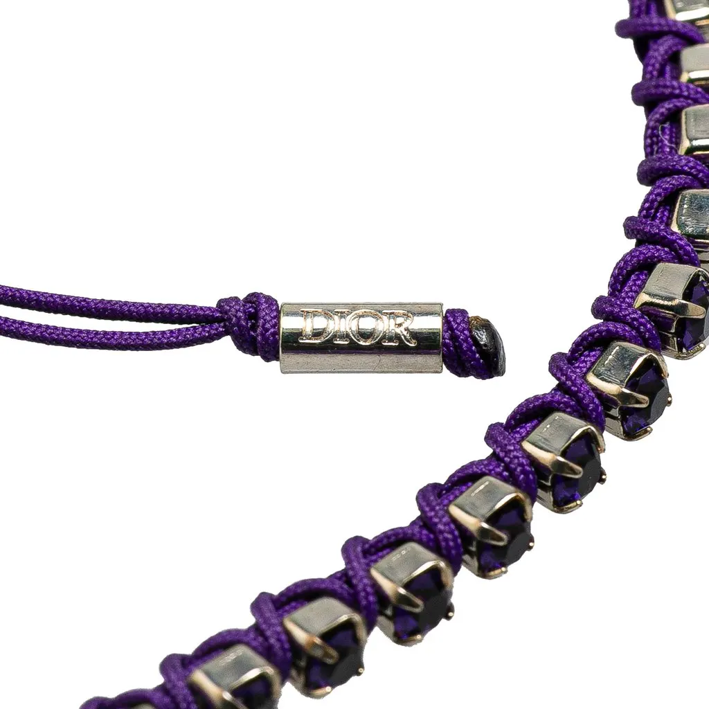 Dior Palladium Plated Crystal Technical Rope Adjustable Bracelet Silver Metal Very good - Box View