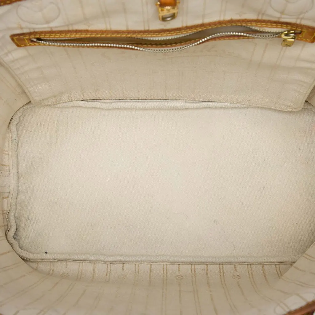 Louis Vuitton Damier Azur Neverfull MM White Very good - Model View
