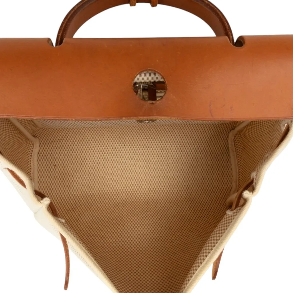 Hermès Toile Herbag PM Beige Very good - Model View