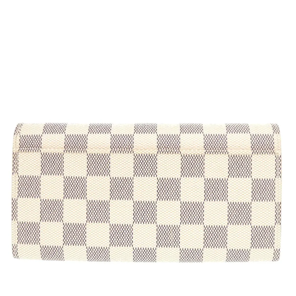 Louis Vuitton Damier Azur Sarah Long Wallet White Very good - Back View