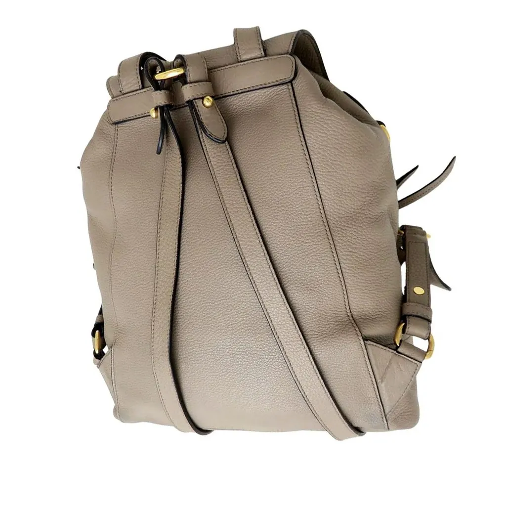 Prada Vitello Daino Cinch Backpack Brown Leather Very good - Back View