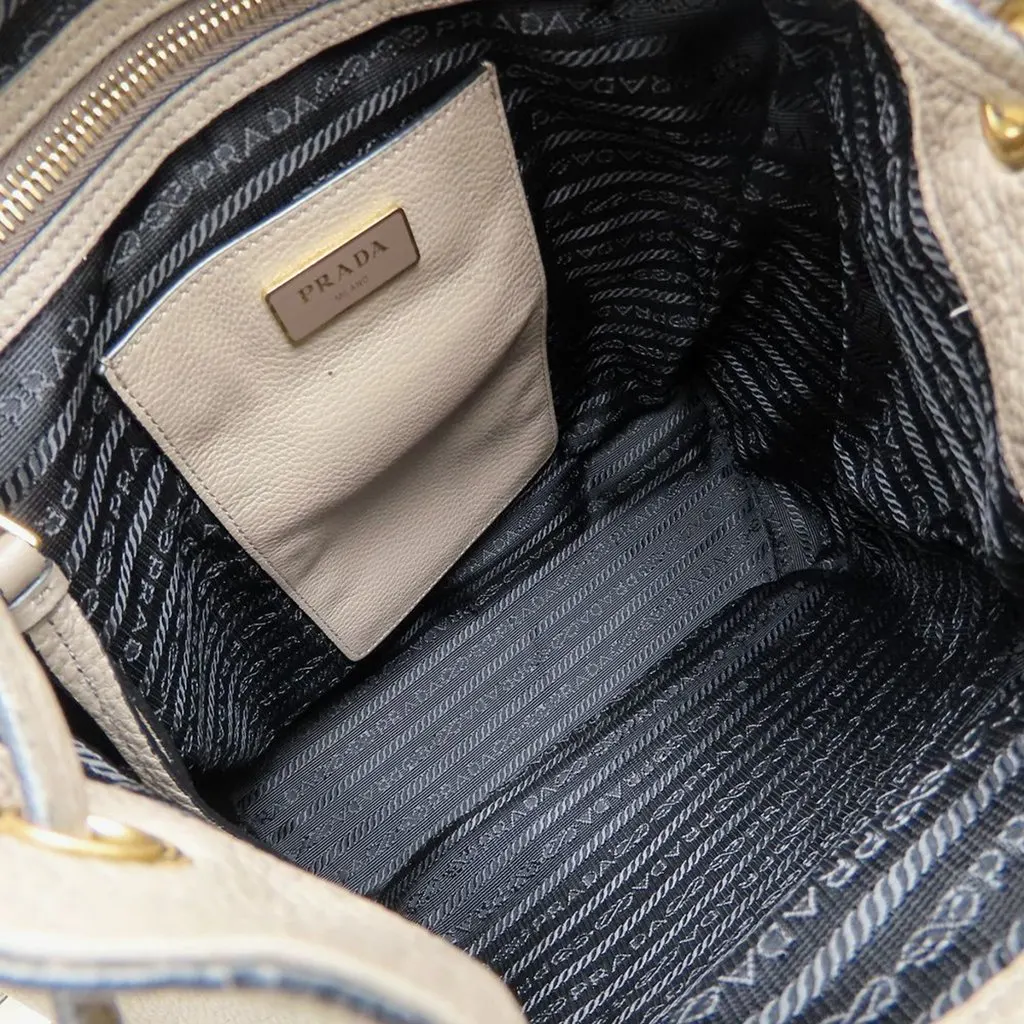 Prada Vitello Daino Cinch Backpack Brown Leather Very good - Model View