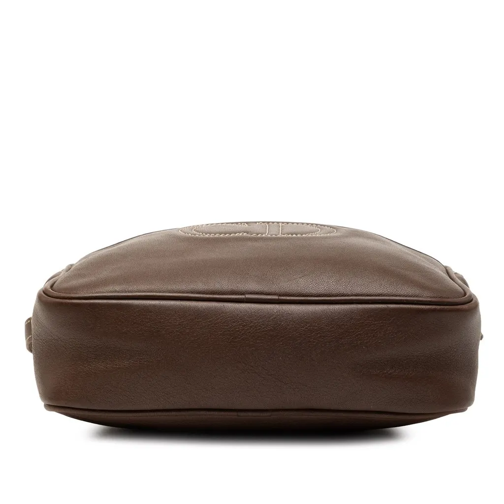 Dior Leather Stitched CD Logo Camera Bag Brown Leather Very good - Inside View