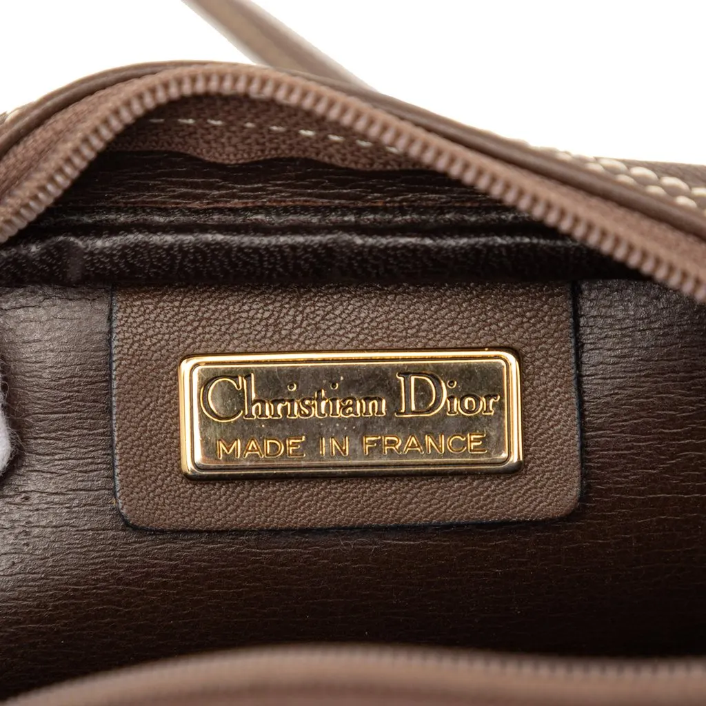 Dior Leather Stitched CD Logo Camera Bag Brown Leather Very good - Box View