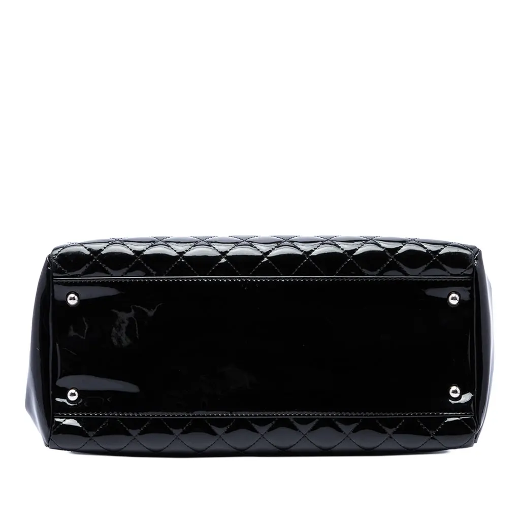 Chanel Large Quilted Patent Just Mademoiselle Bowling Bag Black Leather Very good - Inside View