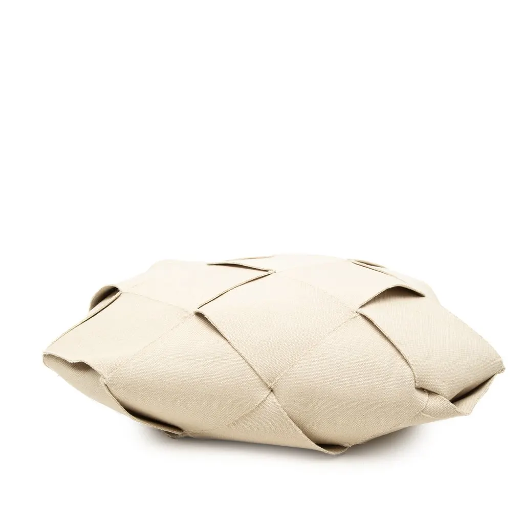 Bottega Veneta Medium Canvas Maxi Intrecciato Slip Tote Beige Canvas Very good - Inside View