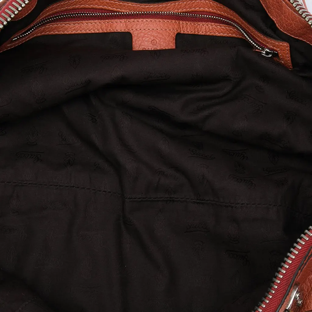 Gucci Medium Leather Bamboo Bar Tote Orange Leather Very good - Model View
