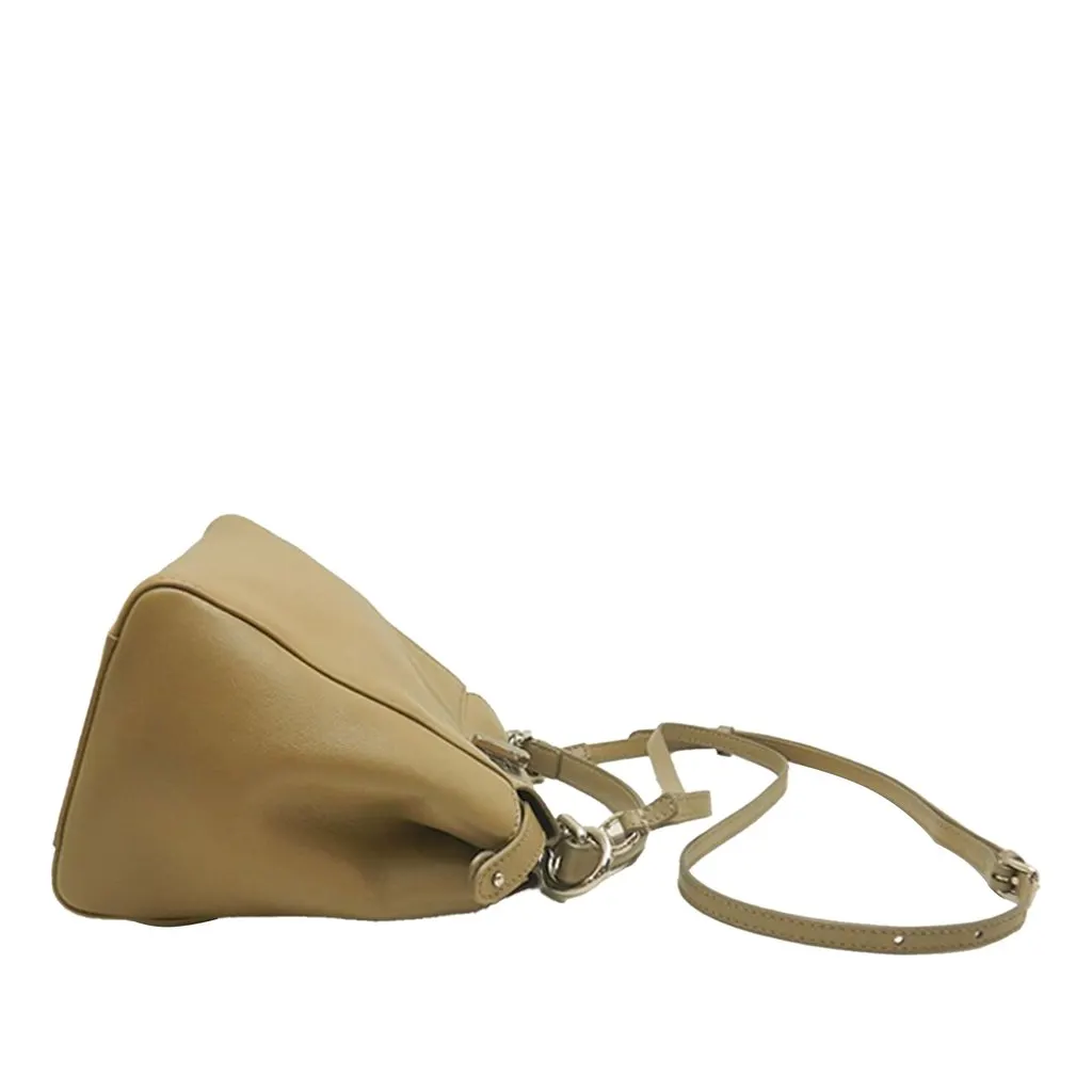 Fendi Mini Leather Selleria Peekaboo Iconic Satchel Beige Leather Very good - Back View