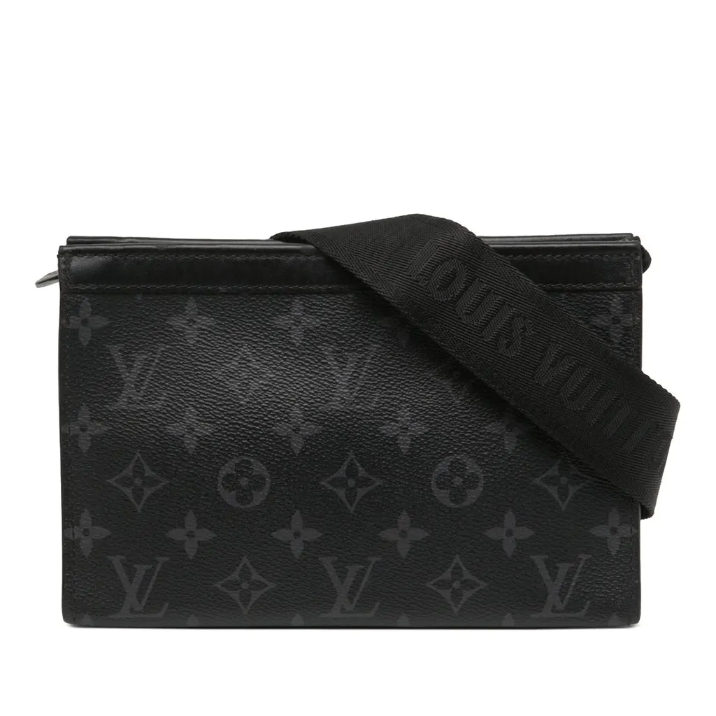 Louis Vuitton Monogram Eclipse Gaston Wearable Wallet Black Canvas Very good - Front View