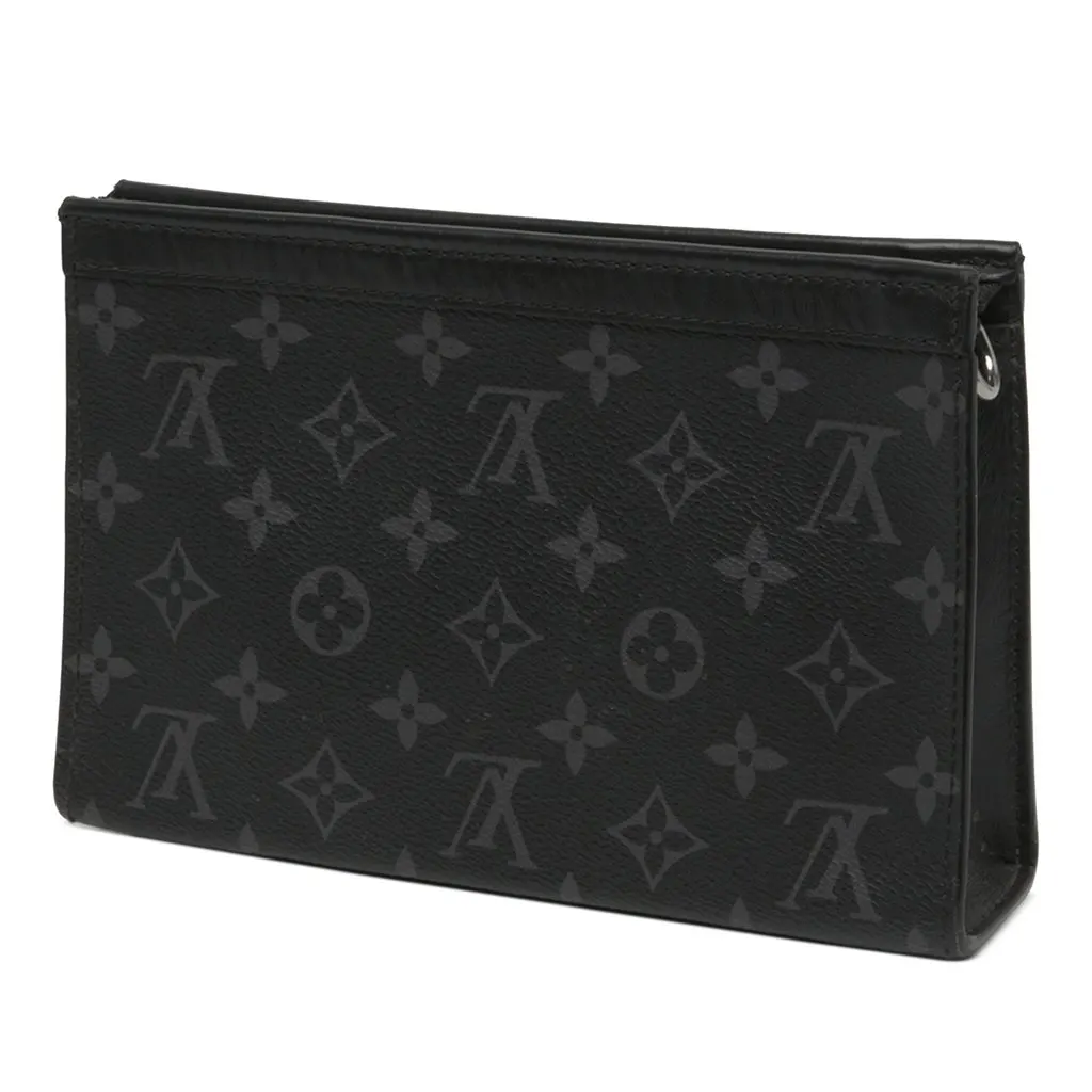 Louis Vuitton Monogram Eclipse Gaston Wearable Wallet Black Canvas Very good - Back View