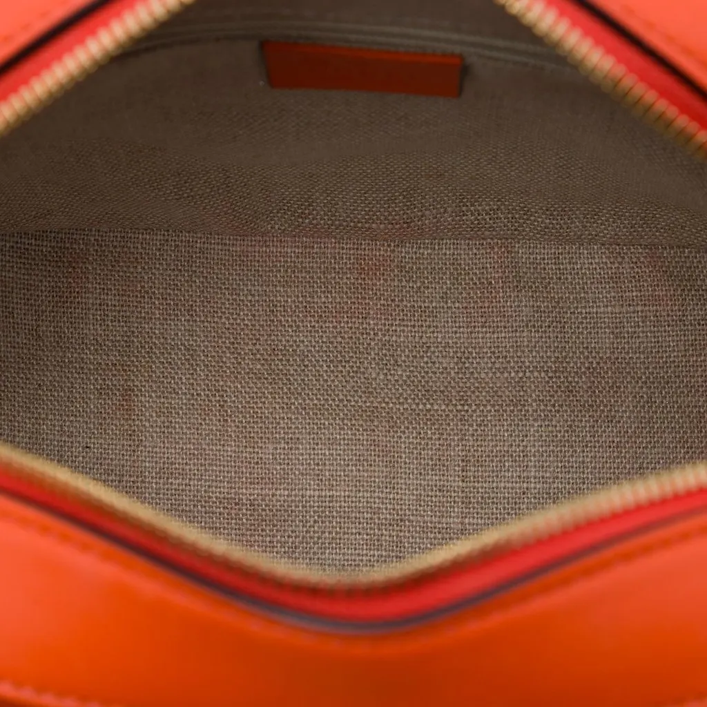 Gucci Small Microguccissima Bree Satchel Orange Leather Very good - Model View