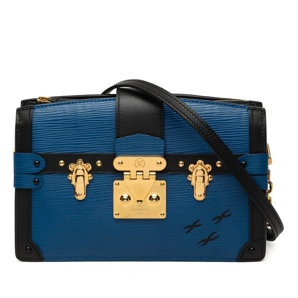 Louis Vuitton Epi Trunk Clutch Blue Leather Very good - Front View