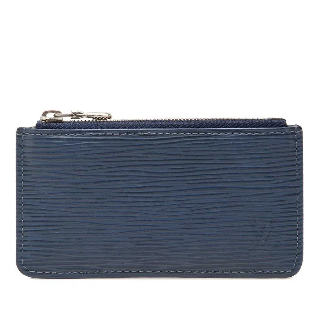 Louis Vuitton Epi Key Pouch Blue Leather Very good - Front View