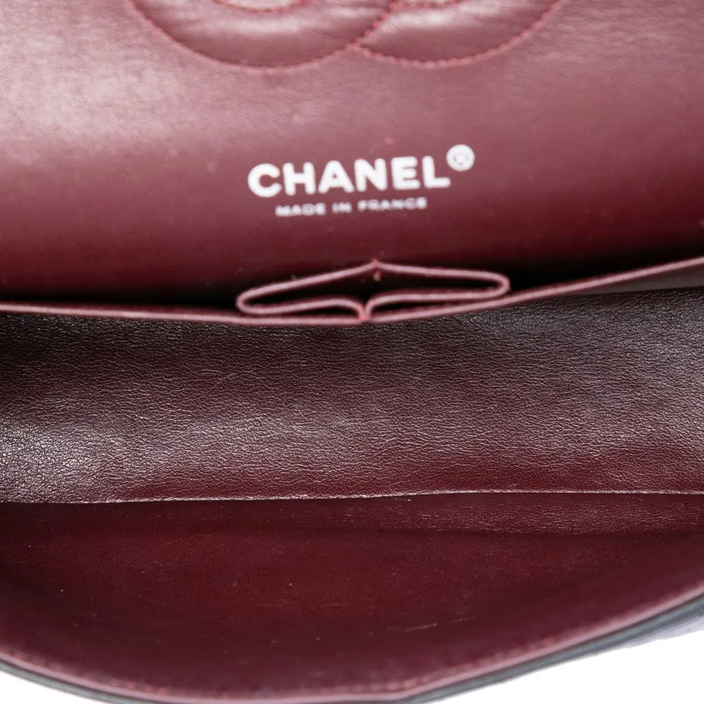 Chanel Medium Classic Lambskin Double Flap Black Leather Very good - Model View
