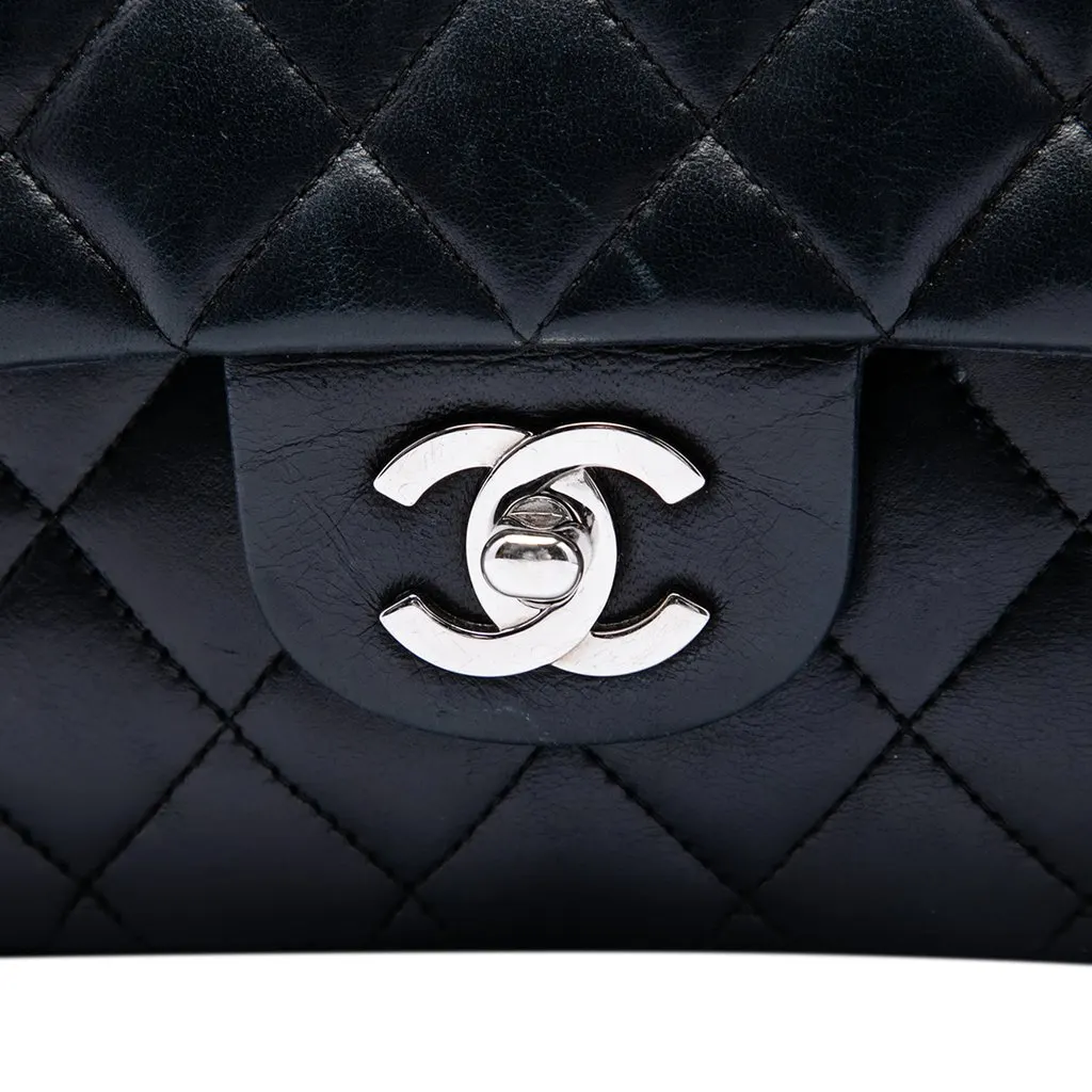 Chanel Medium Classic Lambskin Double Flap Black Leather Very good - Box View