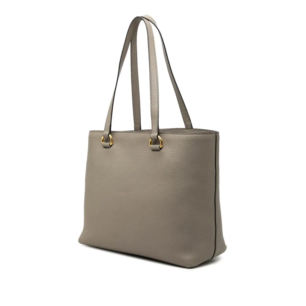 Prada Vitello Daino Canapa Logo Tote Brown Leather Very good - Back View