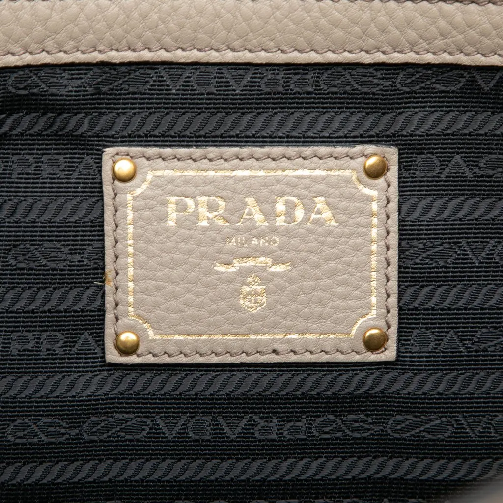 Prada Vitello Daino Canapa Logo Tote Brown Leather Very good - Box View