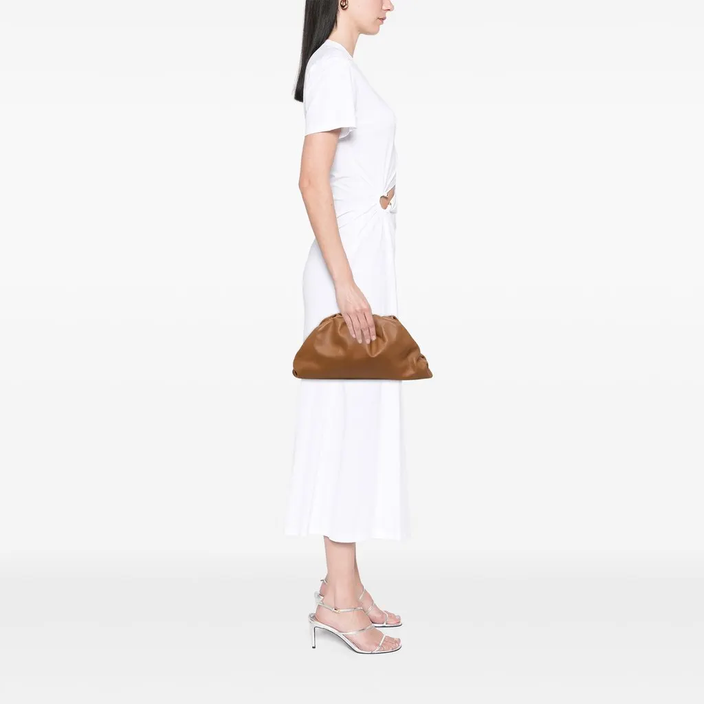 Bottega Veneta Lambskin The Pouch Brown Leather Very good - Box View
