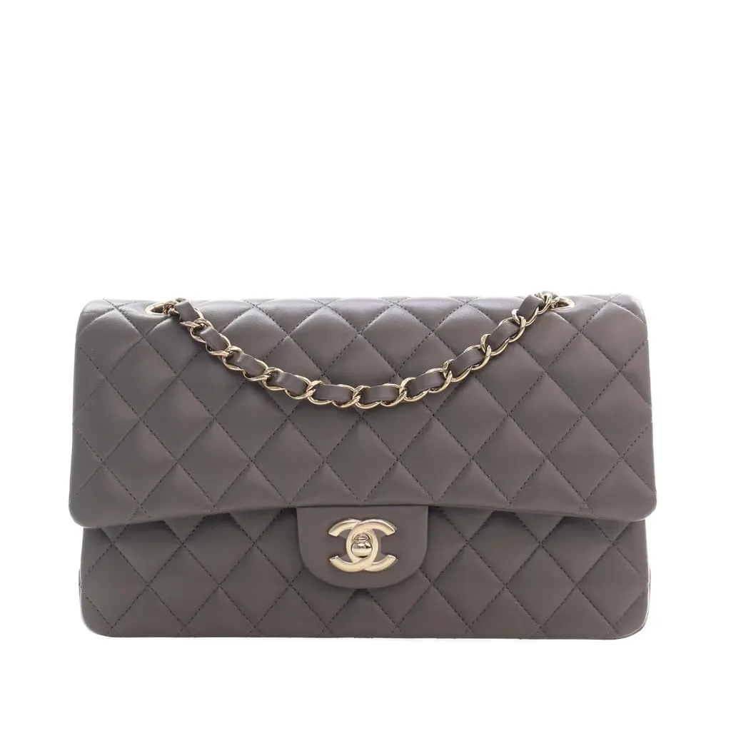 Chanel Medium Classic Lambskin Double Flap MultiColor Leather Very good - Front View