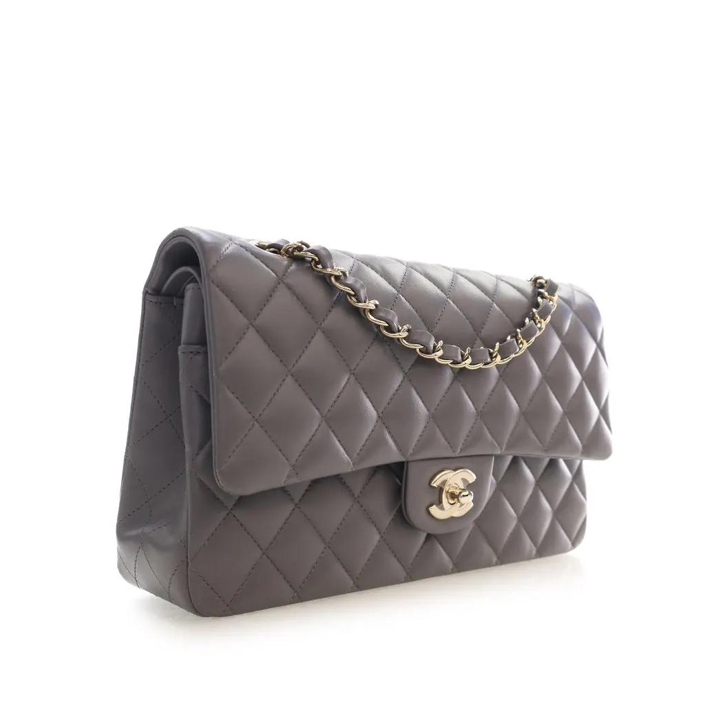 Chanel Medium Classic Lambskin Double Flap MultiColor Leather Very good - Back View